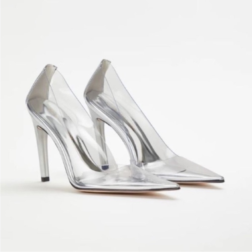 NWT Good American Cinder Fckingrella Glass Pumps size 8.5 - Picture 1 of 6